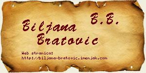 Biljana Bratović vizit kartica
